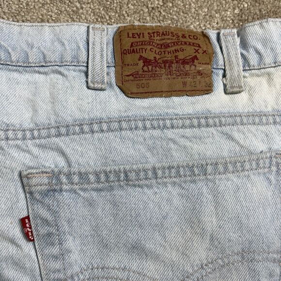 VTG 90s Levi’s Men’s 505 Jeans Red Tab 41X29 USA Light Wash Denim Blue Fade - Picture 3 of 16